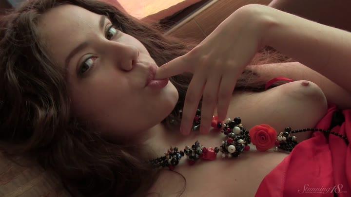 Passionate Teen Girl Touches Herself on the Couch